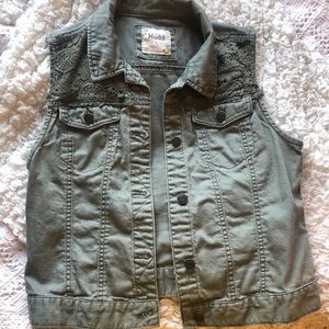 Mudd denim green vest